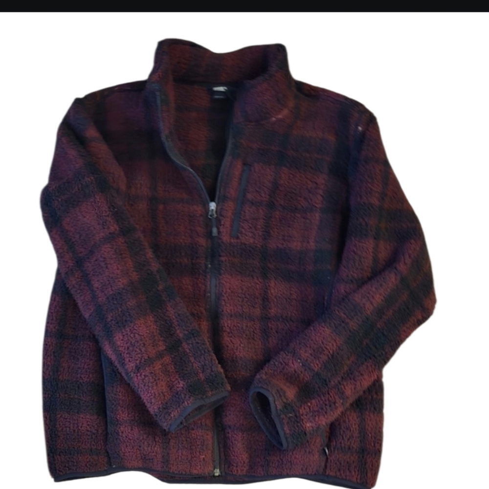 Eddie Bauer Women's Plaid Jacket in Burgundy and Black.XL - Picture 7 of 9